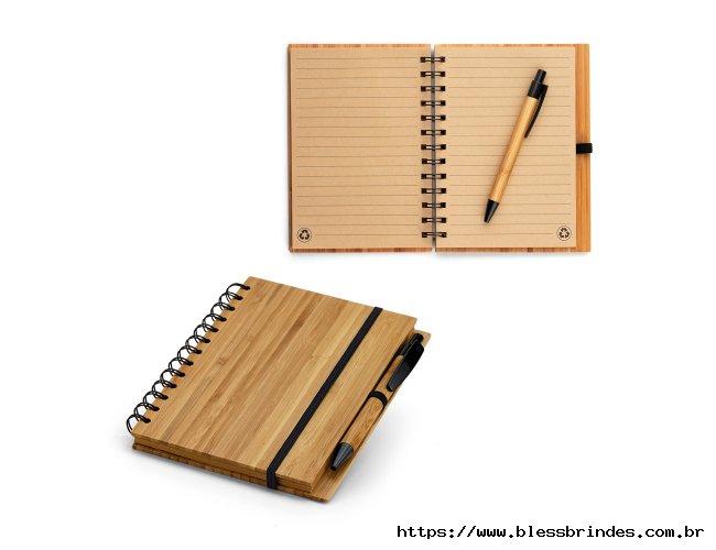 Caderno e Caneta Bambu