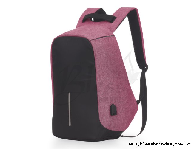 Mochila Anti-Furto USB Rosa